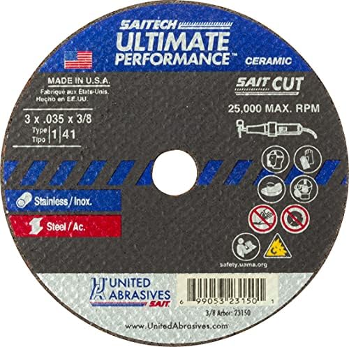 United Abrasives SAIT 23150 3x.035x3/8 Saitech Ultimate Performance Premium Cut-off Cothes, 100 paketa