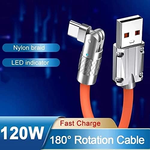 IUAIU 180 ° rotirajući kabel za brze punjenja, USB kabel za punjenje kabela, 180 rotirajući kabel za brzi naboj, fleksibilni rotacijski