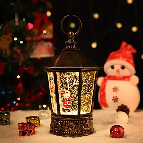 Božićni fenjer-snov globus, vodeni fenjer s glazbom i Djed Mraz-USB ili božićne lampione na baterije, rotirajuće treptajuće lampione,