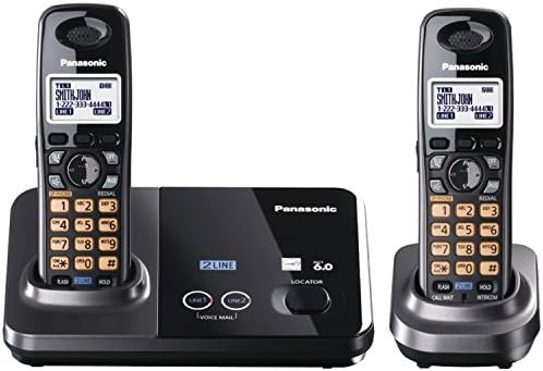 Panasonic KX-TG9322T 2-line DECT 6.0 Bežični telefon, metalik crna, 2 slušalice