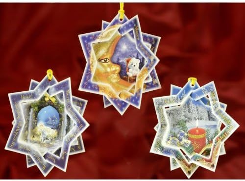 Polart božićni ukrasi s 3D karticom - zvijezde - set od 3