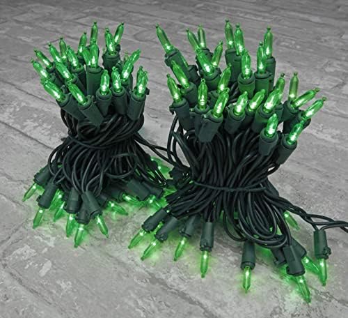 Dekobrit LED 29ft 100 ct božićne nizove svjetla zelena - zelena žica, unutarnji ukrasi za božićno drvce, popločani dio dvorišta, vrt