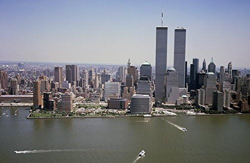 PovijesneFindings Foto: Aerial, New York City, NYC, Twin Towers Svjetskog trgovinskog centra, Cityscape, Highsmith