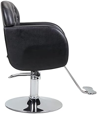 Zhuhw brijač stolica pvc koža s dijamantskom frizerskom stolicom hidraulično dizanje kozmetičke stolice crno