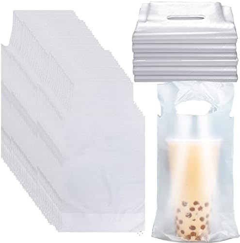 Cezoyx 600 broji ručka za piće pol vrećice, 6 x 11 inčni plastični nosači s jednim rukom Nosači pića Čisti plastične vrećice za pakiranje