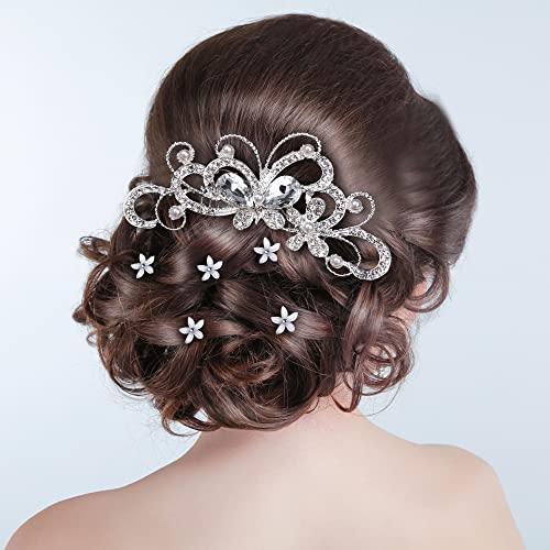 29-dijelni set ukosnica za vjenčane češljeve za kosu, vjenčani Dodaci za kosu s umjetnim biserima i kristalima, vjenčani bočni češljevi