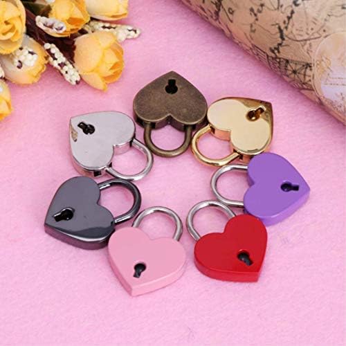 Yingren 1pcs Mini Padlocks zaključavanje ključeva za ljubavnika - Mini Lock u obliku srca s ključem za kutija za nakit kutija za pohranu