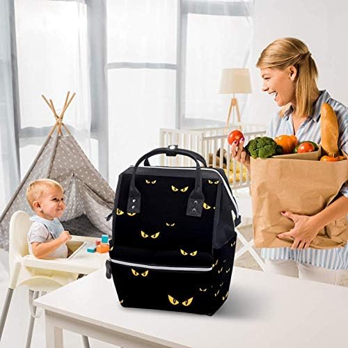 Čudne zastrašujuće oči u tamnim pelenama torbe s mama ruksaka Veliki kapacitet Veliki kapacitet za pelene torbe za njegu za njegu bebe