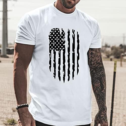 Beuu Patriotske majice za muške, vintage nevolje američke zastave majice Ljetna neovisnost Dan Crewneck TEE TOPS