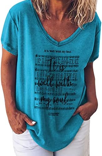 Ženske majice dugi rukav ženski tiskani V vrat majica kratki rukavi majica Hladna zupčanika