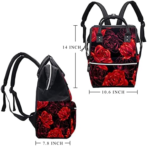 Romantična pelena s pelenom s cvijećem crvene ruže ruksak bebe pelene pelene za prevladavanje vrećica multi funkcije velikog kapaciteta