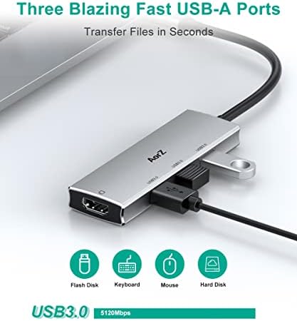 USB hub C, USB adapter C za MacBook,Многопортовый adapter AorZ 4-u-1 USB C Hub na HDMI 1 * HDMI, 3 * USB 3.0 portova za MacBook / Pro