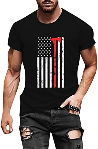 UBST 4. srpnja muški vojnik majice s kratkim rukavima ljetne retro američke zastave majice atletski mišići vitki fit tiney vrhovi