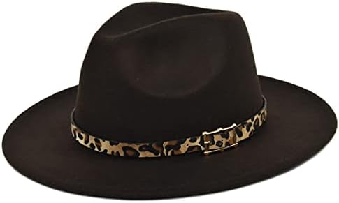 Prozračni vanjski ljetni šeširi za sunčanje s leopard kopčom na pojasu Dodaci za odjeću ženski široki šešir od filca Panama Suncobrani