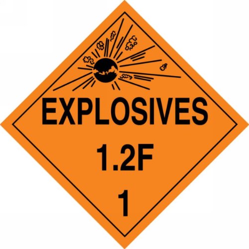 Accuform mpl1114ct1 pf-cardstock opasnost klasa 1/divizija 2F točke plakate, legenda eksplozivi 1,2f 1 s grafičkim, 10-3/4 širina x