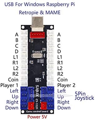 SJ @ JX 2-плеерная arkadna naknada USB-enkoderom nula latencije Gaming kontroler DIY Kit 20x Kabel gumba 2x Kabel navigacijsku tipku