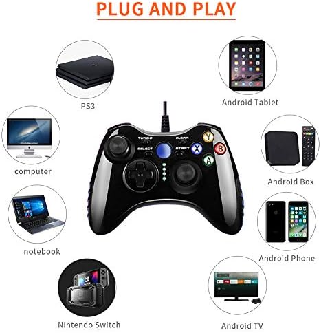 Wired PC kontroler igara, video igra gamepad, s dvostrukim Joystickom, motori vibracije, USB kabelom od 7,2 stopa, kompatibilan s PC