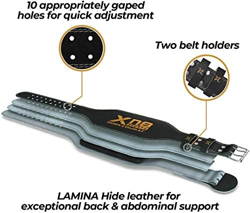XN8 remen za dizanje utega za fitness teretana-podesivi 6 ”podstavljeni lumbalni leđa podrška kožnim remenom za mrtve žičare-kvadrat