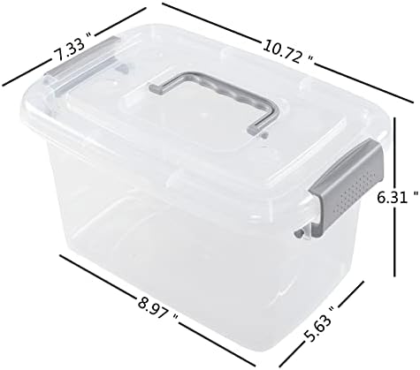 Hespama 6 kanta za odlaganje kvarta, plastična kutija/spremnik s mentom zelenom ručkom i zasunima, 6 pakiranja